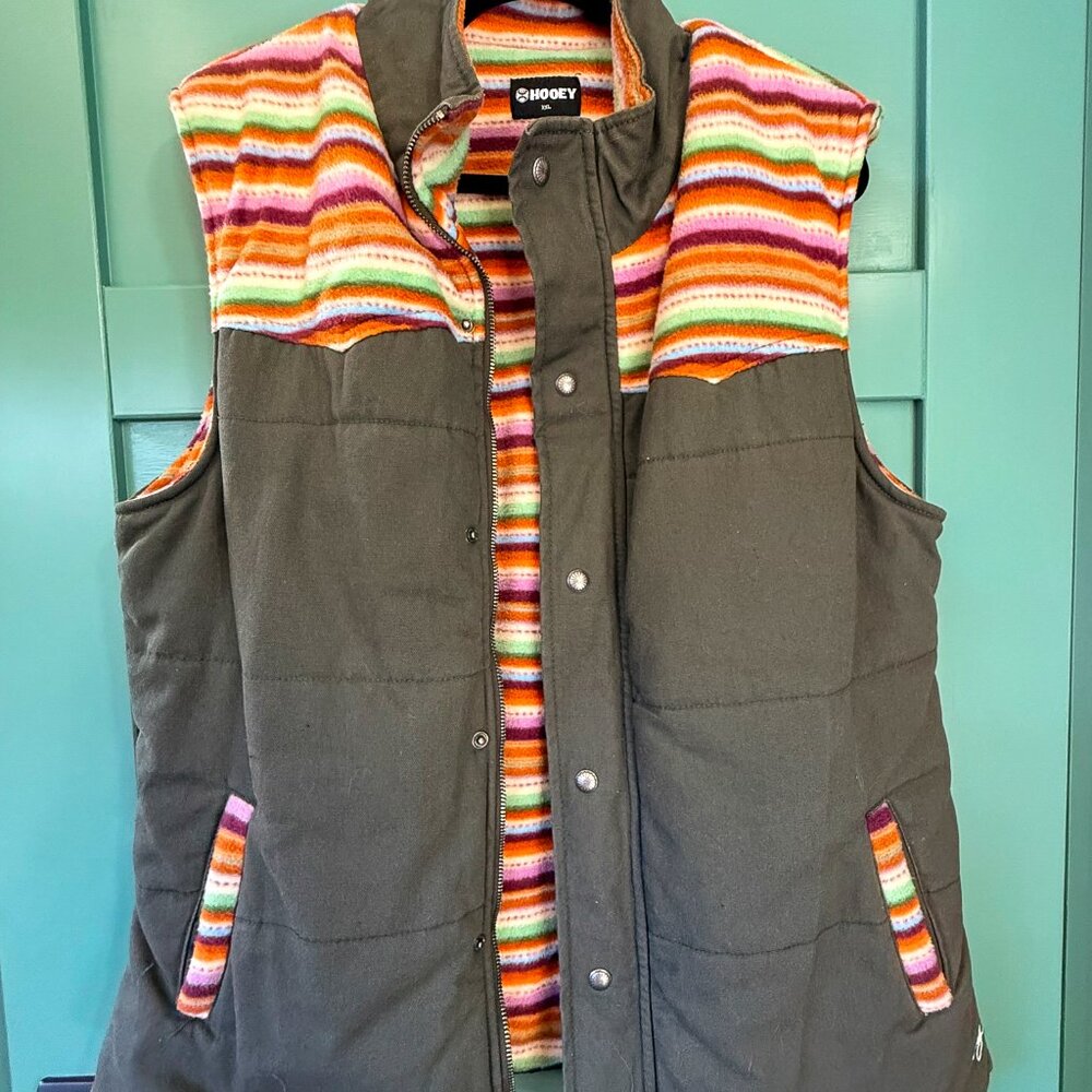 Hooey Fleece and Canvas Vest